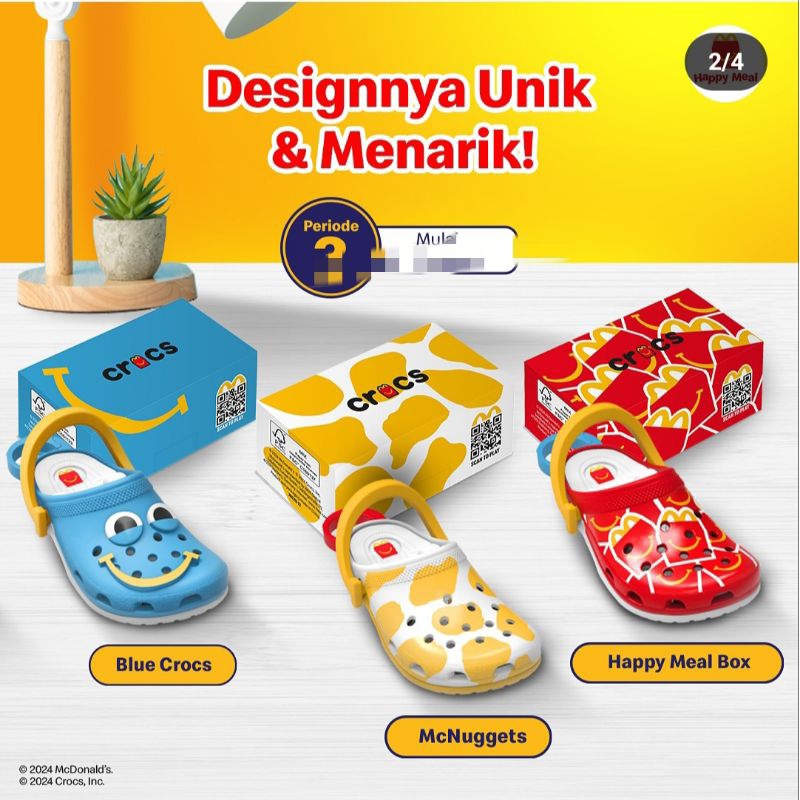 Crocs mainan mcd happy meal/ganci Crocs