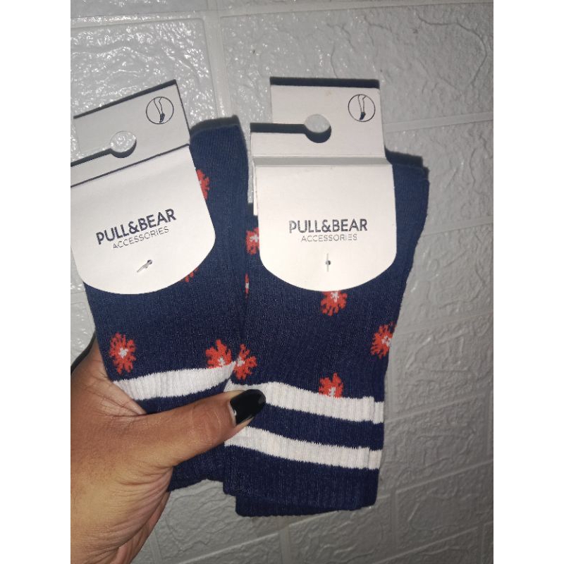 Kaos kaki pria pull&bear panjang sebetis pull&bear original warna gelap dark blue