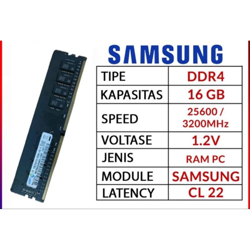 RAM 16GB DDR4 3200MHZ PC SAMSUNG ORIGINAL