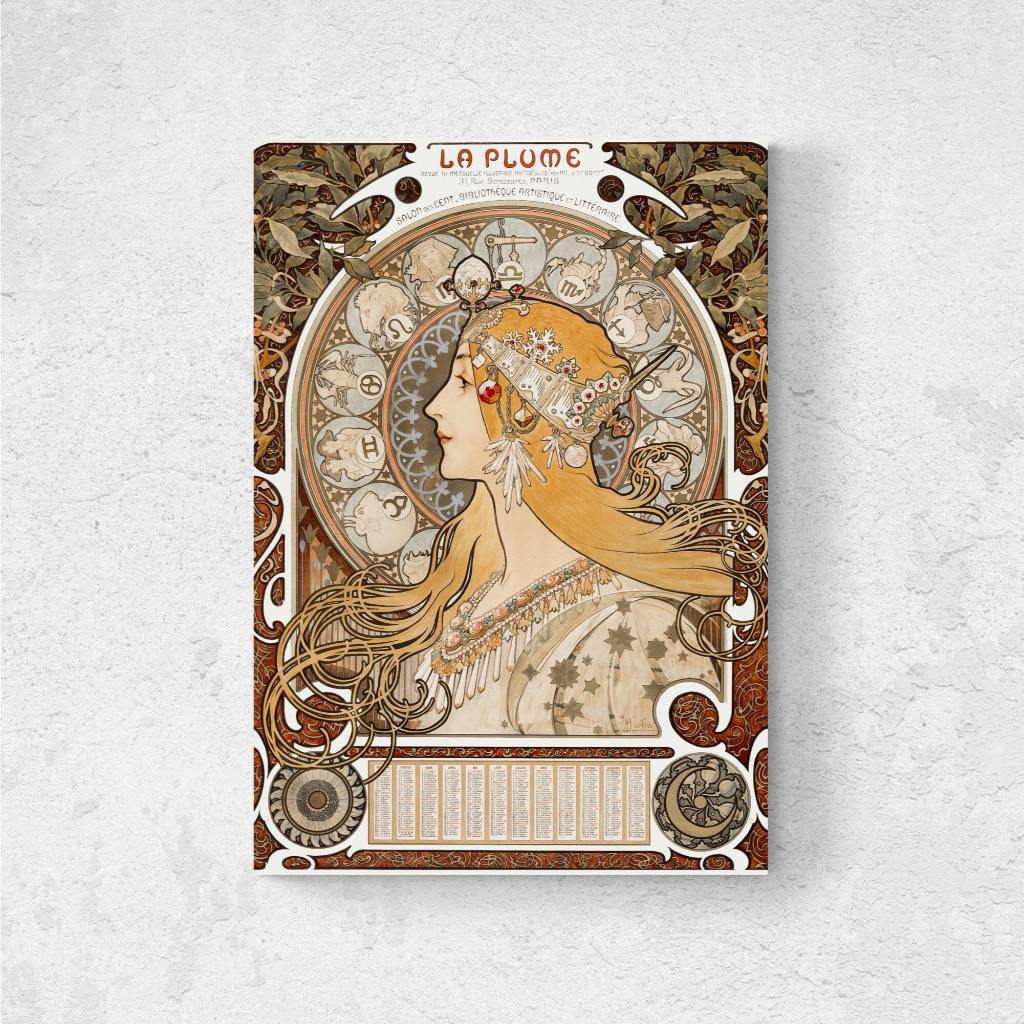 Wall Art Poster Zodiaque or La Plume (ca. 1896–1897) by Alphonse Mucha