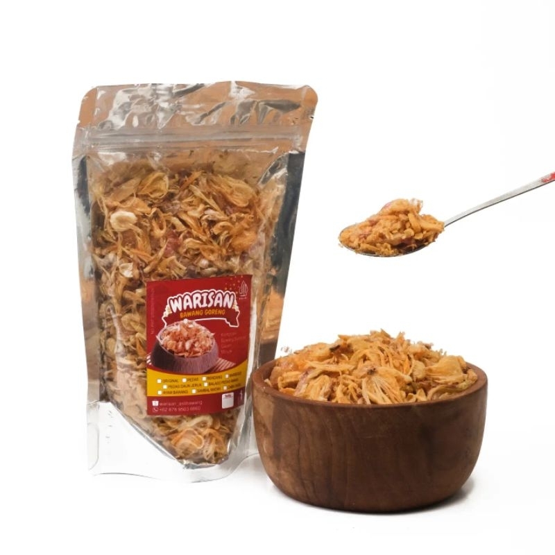 

Bawang Goreng Asli Sumenep Premium Kriuk 100gr / Campur Tepung 10%