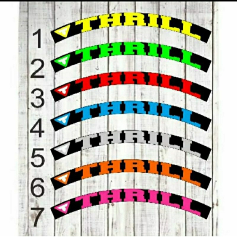 stiker decal velg rim sepeda MTB Thrill lebar 2 cm ukuran 26/27,5/29