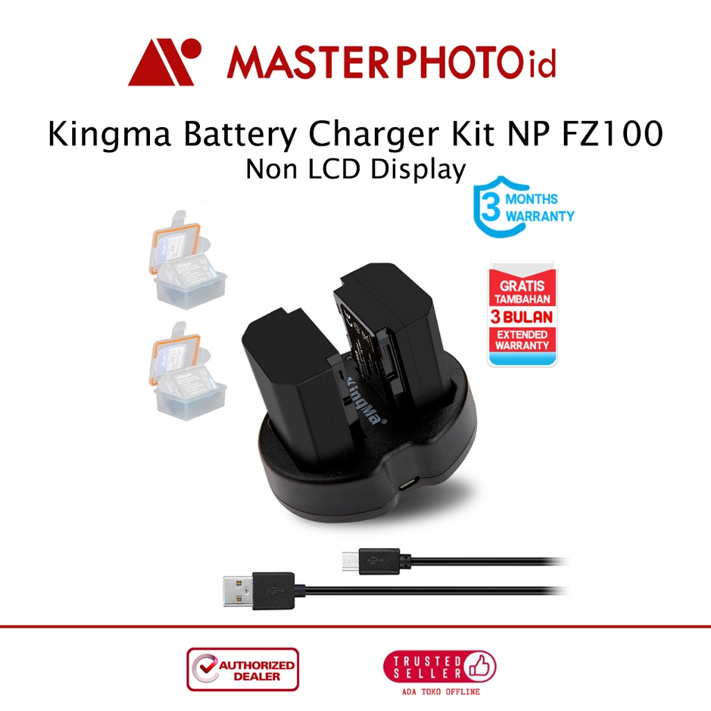 Kingma Battery Charger Kit NP-FZ100 Sony Fz100 BM015 Non LCD Display