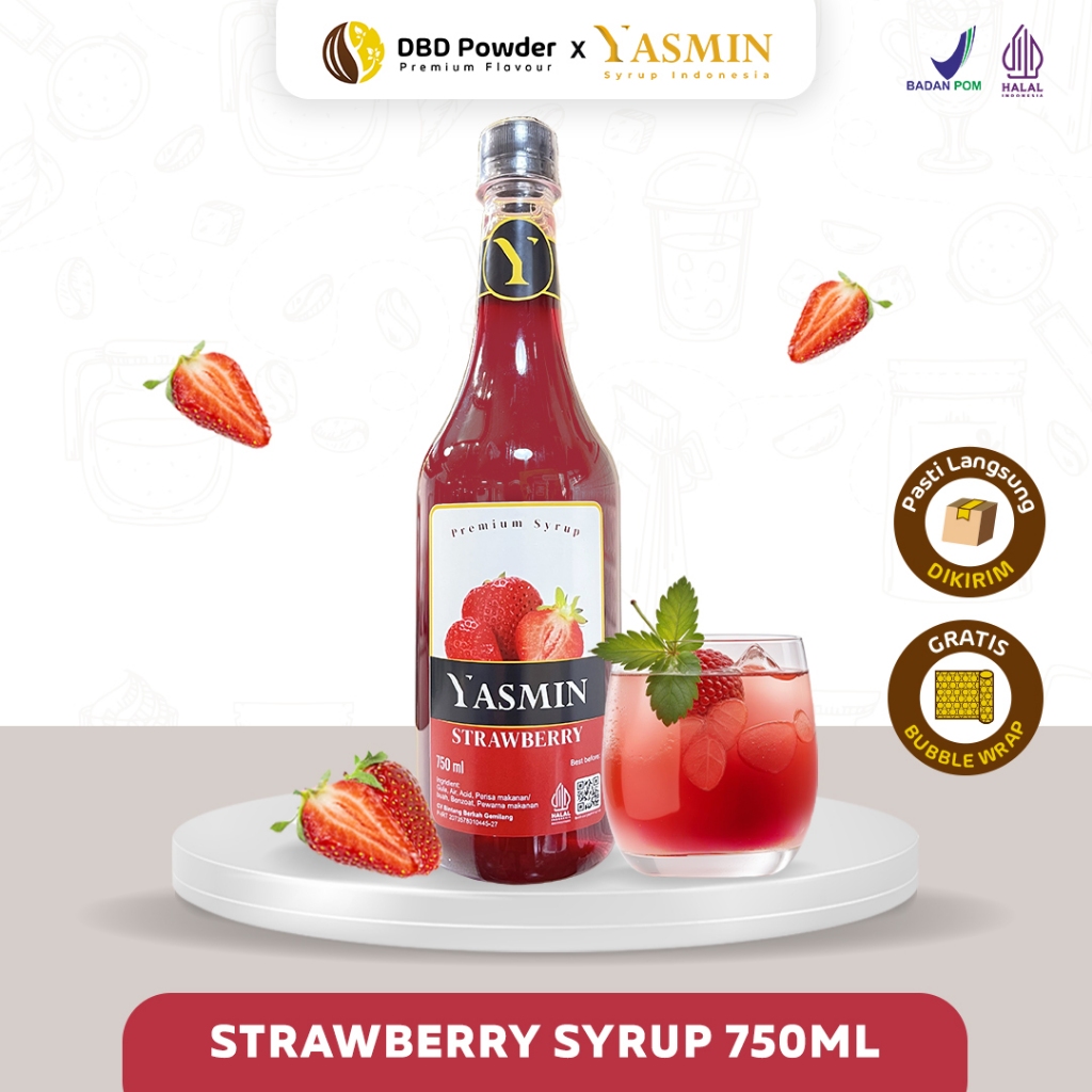 

Yasmin - Syrup Strawberry (750ml) | Sirup Minuman Rasa Strawberry