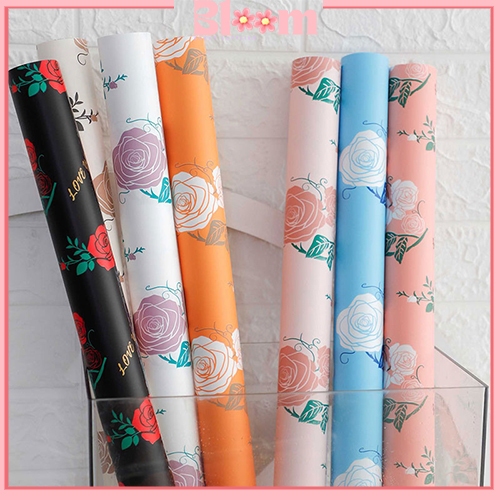 

20 Lembar kertas buket bunga Motif Bunga Mawar Solid Rose Pattern Kb6177