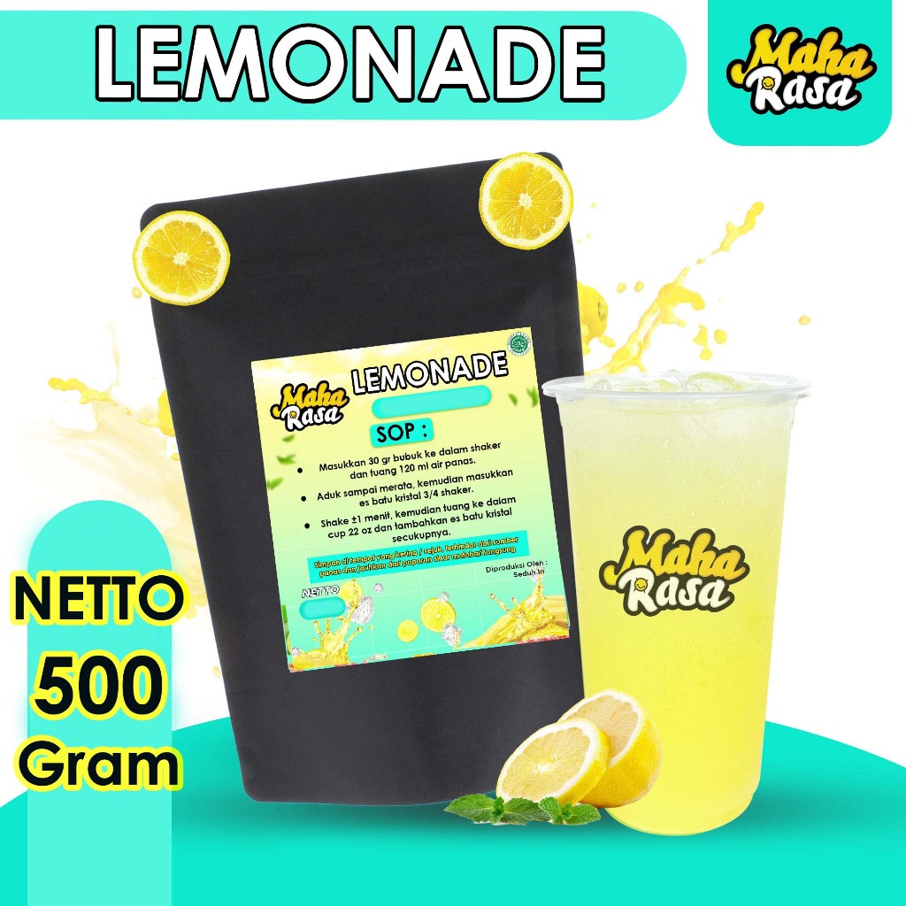 

[MAHA RASA] LEMONADE - BUBUK MINUMAN KEKINIAN INSTAN PREMIUM 500 Gram