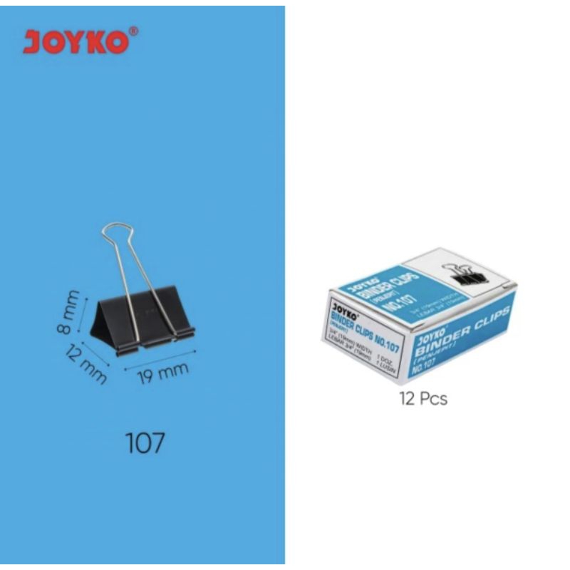 

Binder clip Joyko 107 19mm (1dus/12pcs)