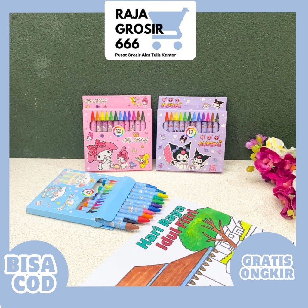 

CRAYON MINI SANRIO 1 SET ISI 12 PCS YOYO-802 KR-1527 / Alat mewarnai / Alat Melukis