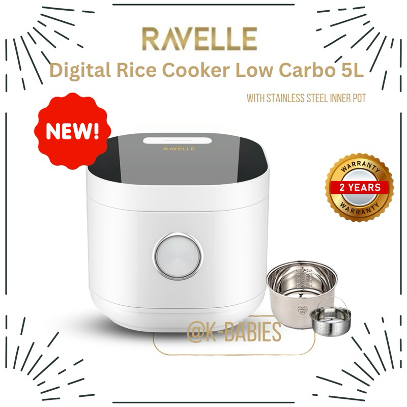 Rice Cooker Ravelle Low Carbo 5L ( 1.8L nasi) / Rice cooker Digital Low Carbo