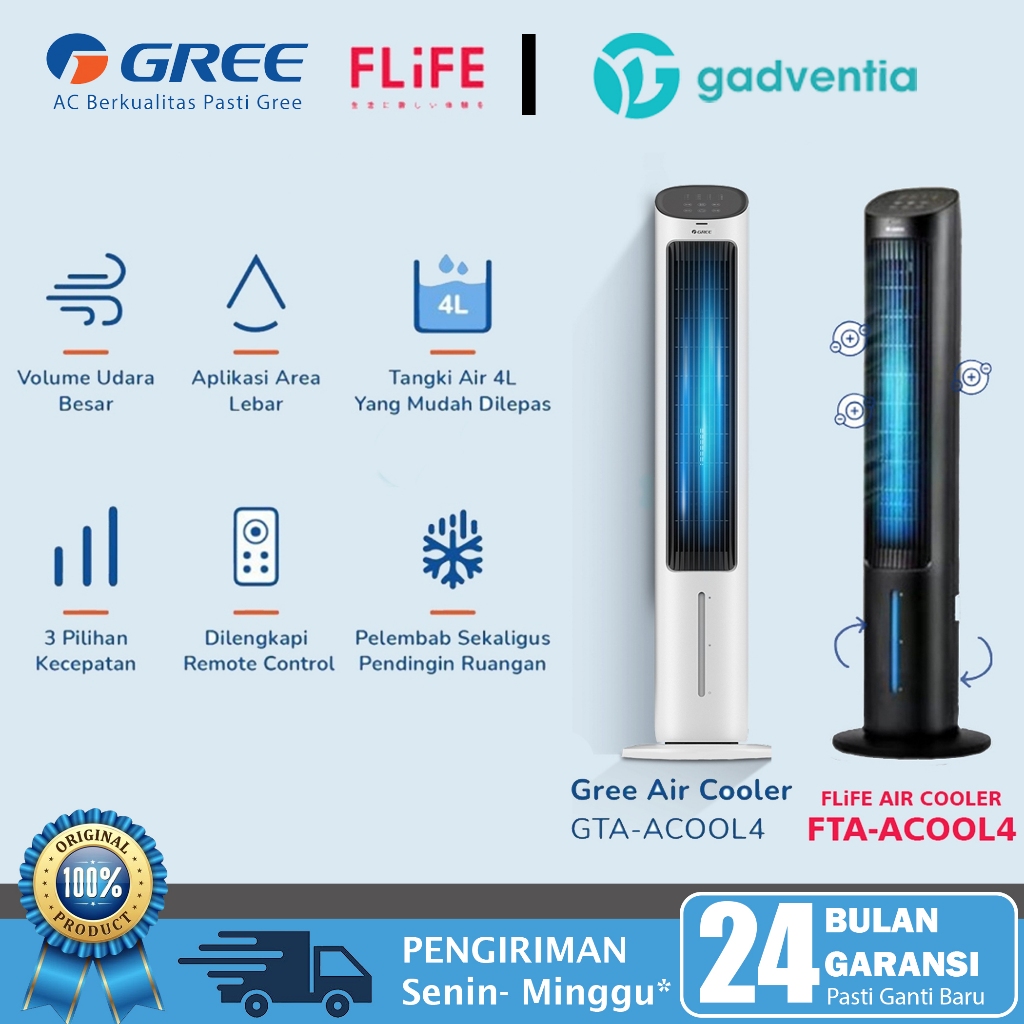 FLIFE GREE ACOOL4 Air Cooler Tower Fan Kipas Angin Penyejuk Pendingin Ruangan Tamu Kamar Tidur Kapas