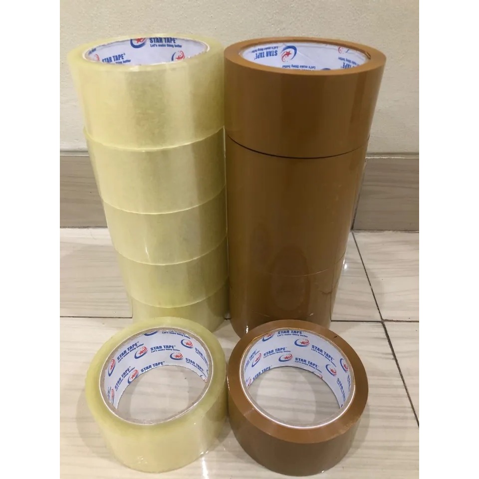 

PAKET HEMAT LAKBAN STAR TAPE - 1 SLOP ISI 6 PCS Lakban Bening Coklat Fragile Merah Fragile Putih Kuat Murah