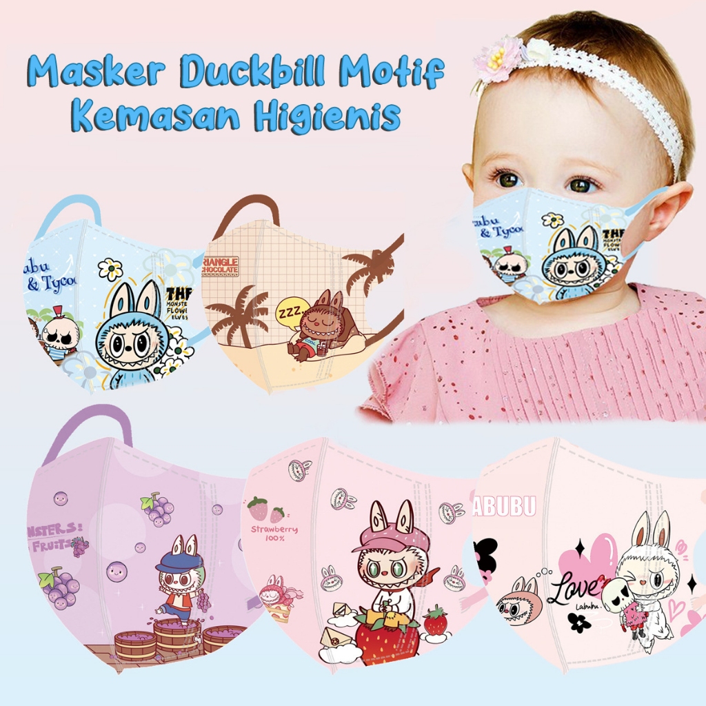 Masker 3D Bayi dan Anak Duckbill Kemasan Individu Premium