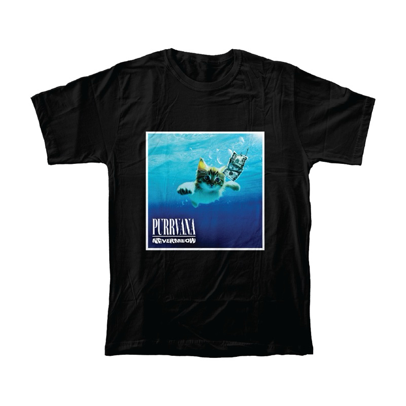 T-Shirt / Kaos / Streetwear YSZ Project - Purrvana - Nevermeow Black V1