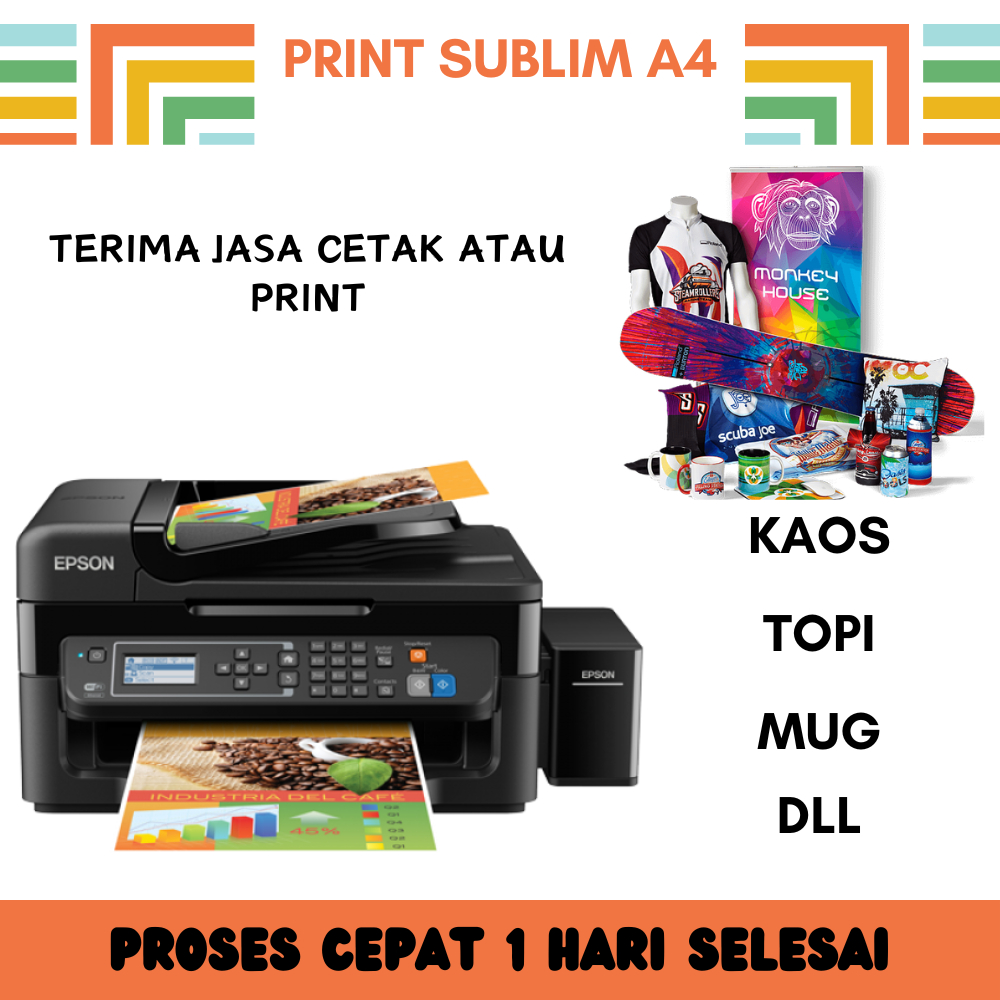 

Jasa Cetak Sublim Kertas Ukuran A4 Murah-Jasa Print Sublim A4 Siap Press-Print Sublim ukuran A4 Tinta Premium Kertas 100gsm