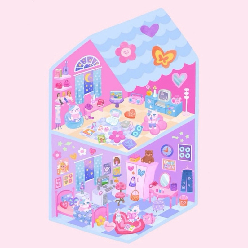 

weirdoinpink - Sleepover at Pichi’s - DIY Sticker + Print Set