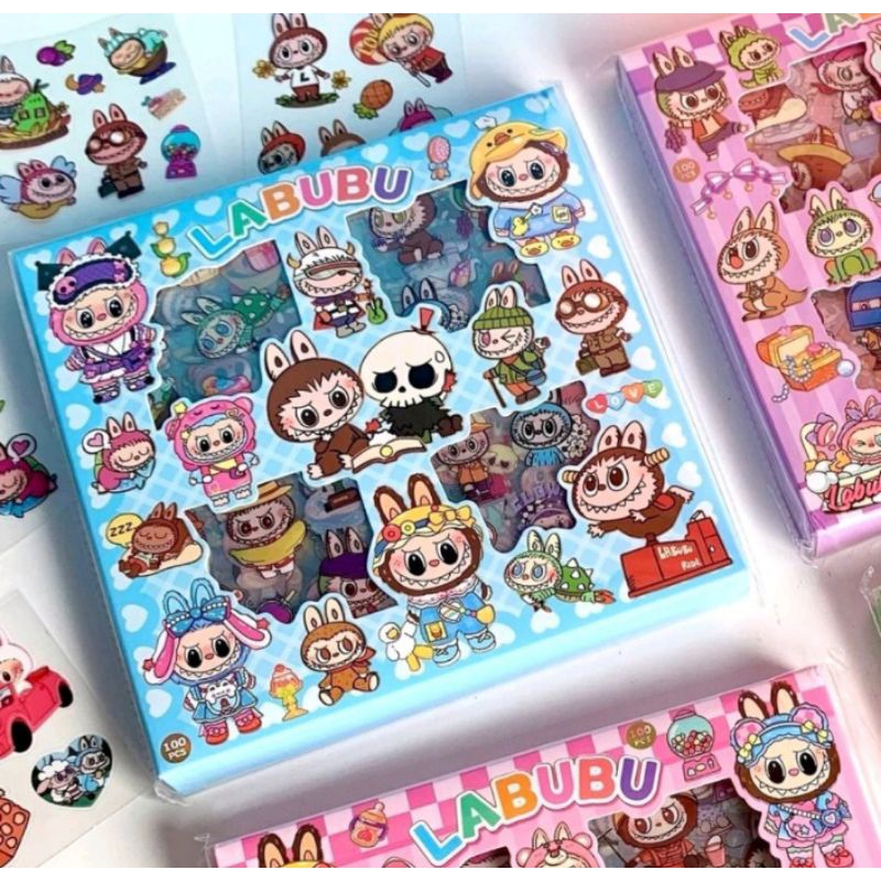 

Stiker box Labubu mix PPG power puff girl molly popmart