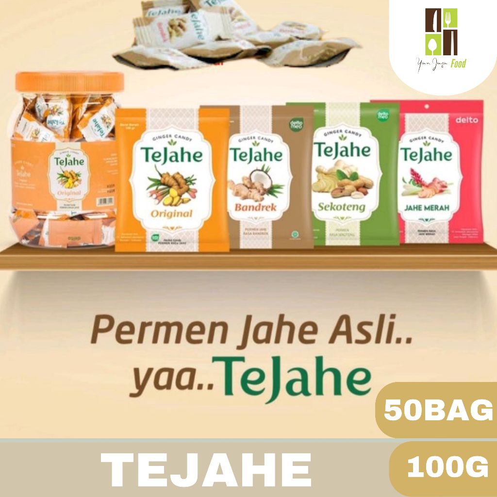 

Tejahe Permen Isi 50 Butir Permen Herbal Rasa Bandrek / Sakoteng / Original / Jahe merah