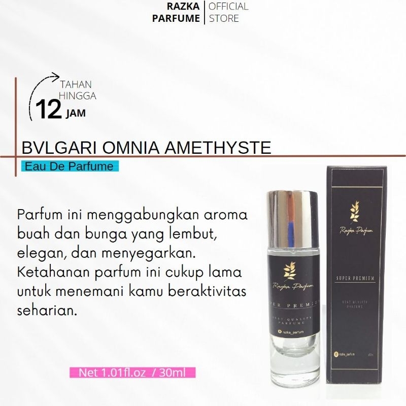 Bvlgari Omnia Amethyste For Women Super Premium 100% Non Alkohol - Parfume Wanita tahan lama