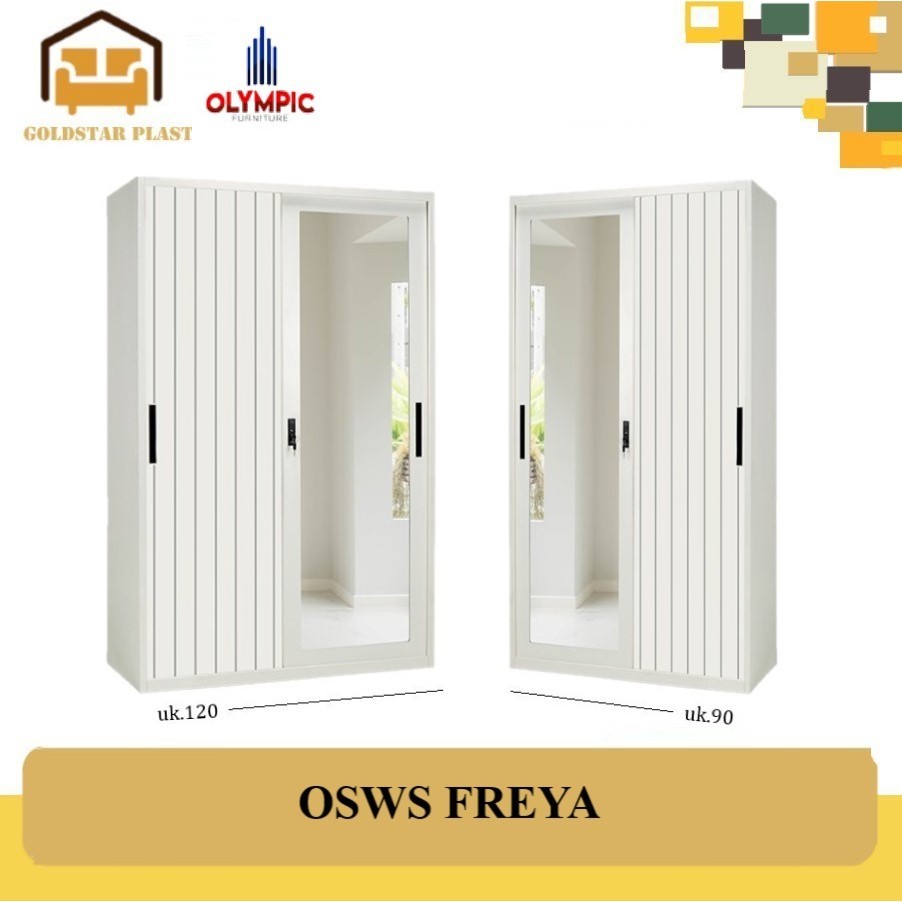 Lemari Pakaian Sliding 2 Pintu Besi/Lemari Baju Sliding Minimalis/OSWS SERIES
