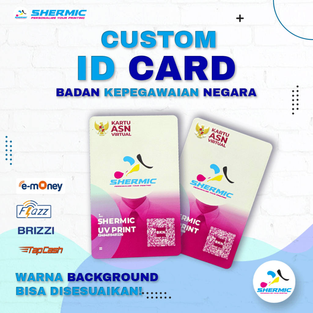 

Custom Print UV Virtual ASN Card BKN MEMBER MEMBER EMPLOYEE CUSTOMER FILE PVC RFID E-money Mandiri Flazz Gen 2 BCA Tapcash BNI Brizzi BRI