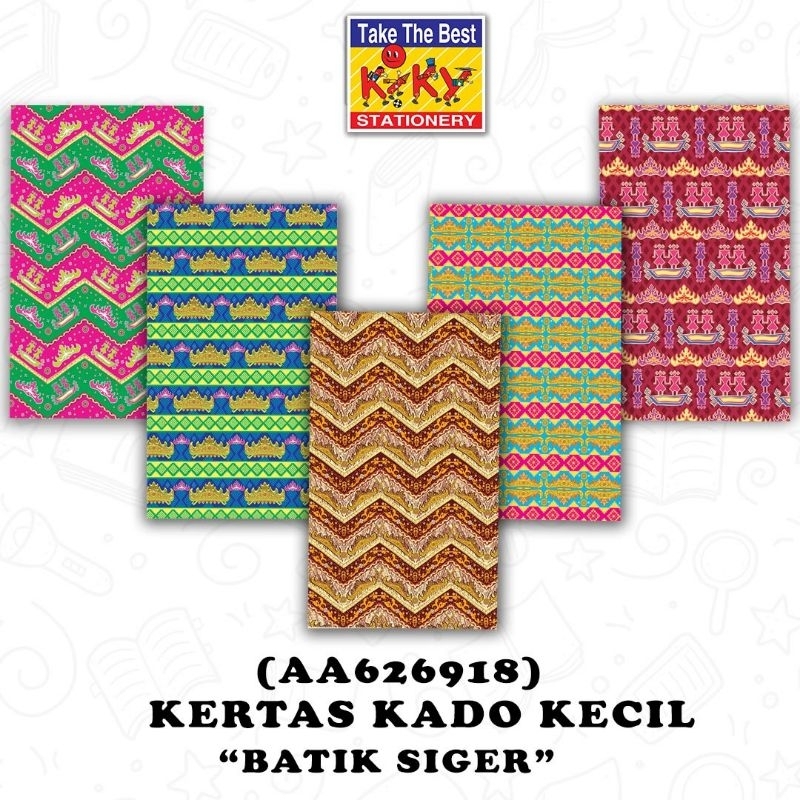 

(10 lembar) Kertas Kado Kiky Batik /Kertas Kado Natal Lebaran IdulFitri Valentine / Hadiah Bungkus Kado Ultah