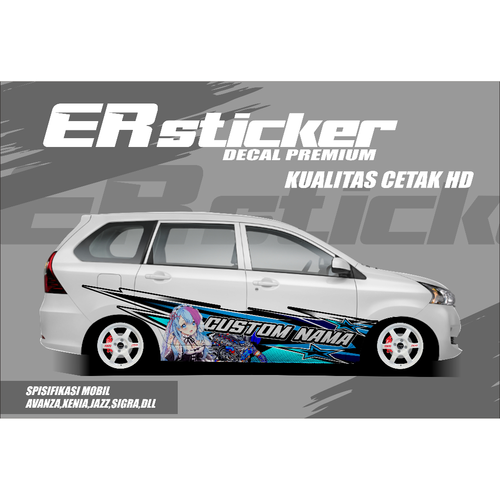 A9 AVX - DECAL THAILOK  MOBIL AVANZA XENIA SIGRA CALYA / FREE CUSTOM NAMA / STIKER MOBIL TERBARU VIR