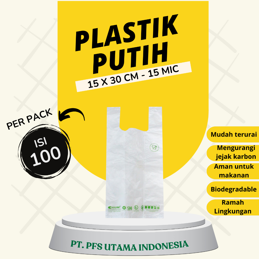 PlasMuRai Plastik Ramah Lingkungan Ukuran 15 100pcs