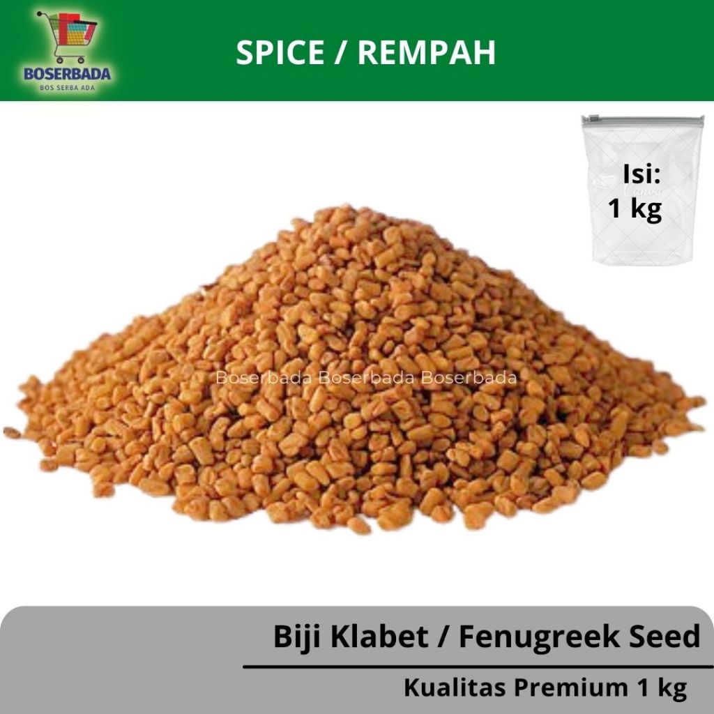 

1Kg Biji Klabet / Kelabat / Fenugreek Seeds / Methi / Hulbah