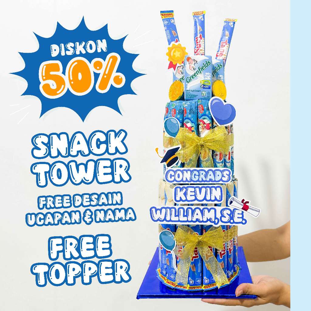 

Snack Tower – Snack Tart – Kue Snack – Ulang Tahun – Graduation – Hampers – Hadiah - Birth Day