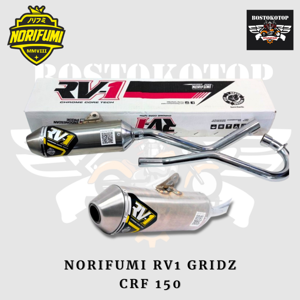 Norifumi Knalpot Racing Trail Trabass Tipe RV1 GRIDZ CRF150 CRF 150 CRF 150L Original