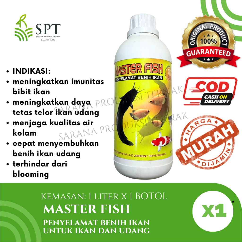 MASTER FISH 500 ML PENYELAMAT BENIH IKAN UDANG IKAN KOI LELE IKAN HIAS UDANG GURAME NILA IKAN MASHER