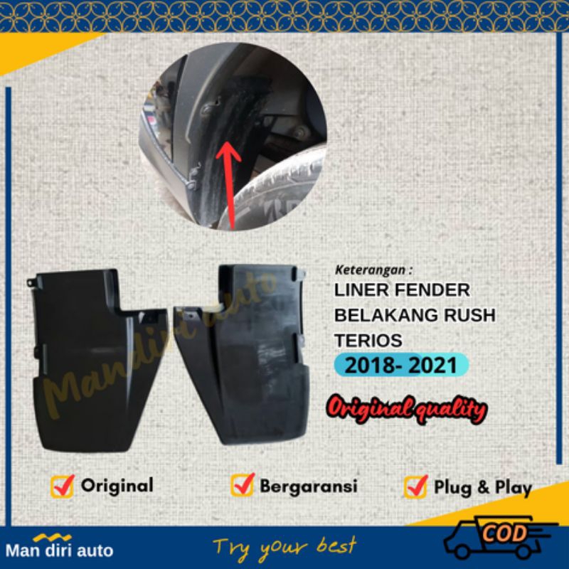 Liner Fender Belakang Rush Terios 2018 2019 2020 2021