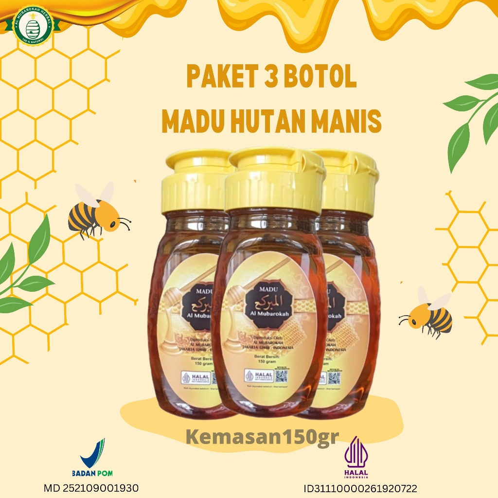 

AL MUBAROKAH - Paket Isi 3 Madu Hutan Al Mubarokah Kemasan 150 gr