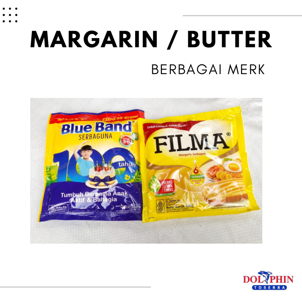 

1 BUNGKUS - MARGARIN Serbaguna Kemasan Blue Band (200gr + 20gr) & Filma (200gr)