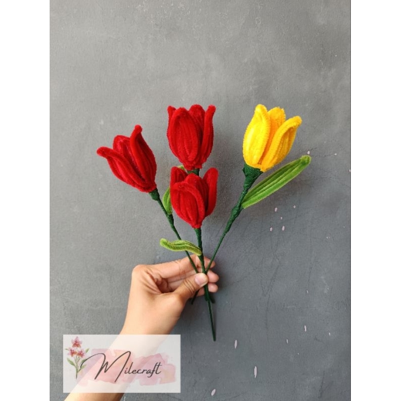 Bunga tulip/tulip pipe cleaner/ bouquet bunga