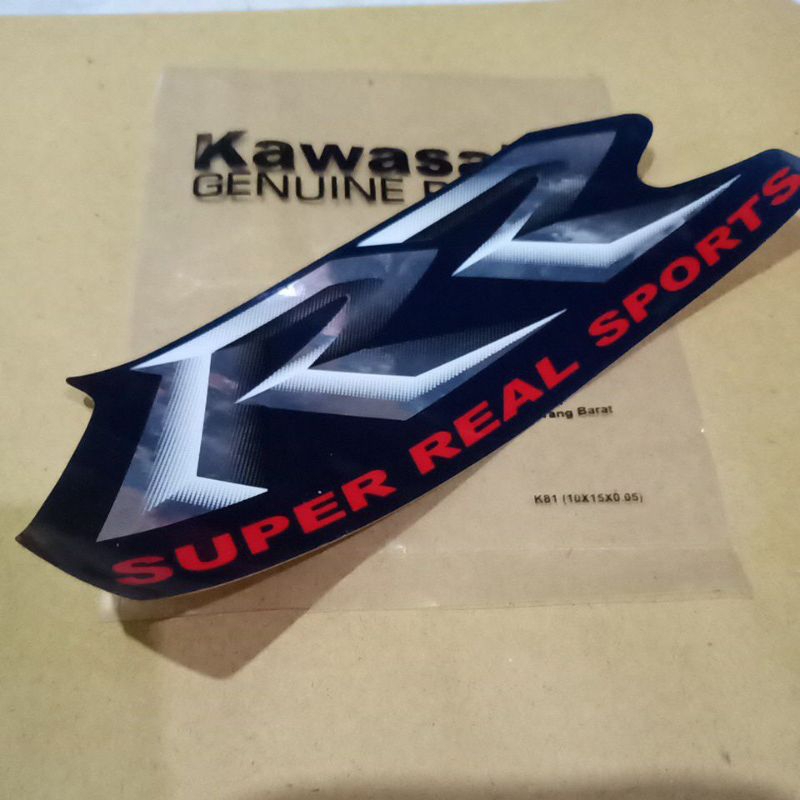 stiker body belakang RR kawasaki ninja150rr old biru navy original