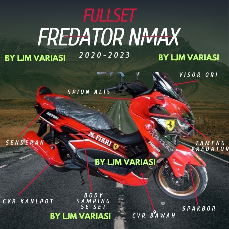 Body Predator All New Nmax (2019-2023) Grafis Merah Hitam
