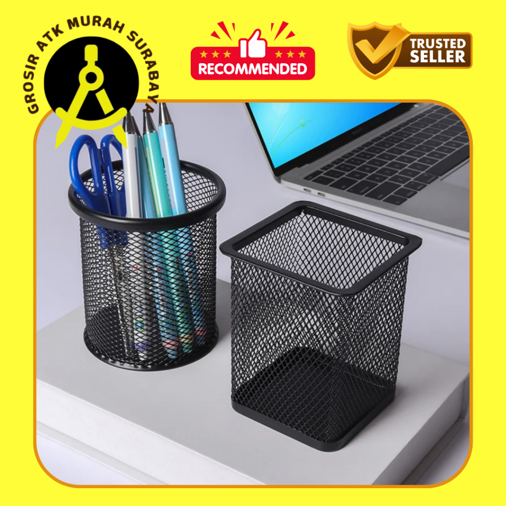 

Desk Pen Organizer / Tempat Pensil / Tempat Pulpen Ballpoint Keranjang / Keranjang Pulpen Bulat dan Kotak / Tempat Alat Tulis Model Polos