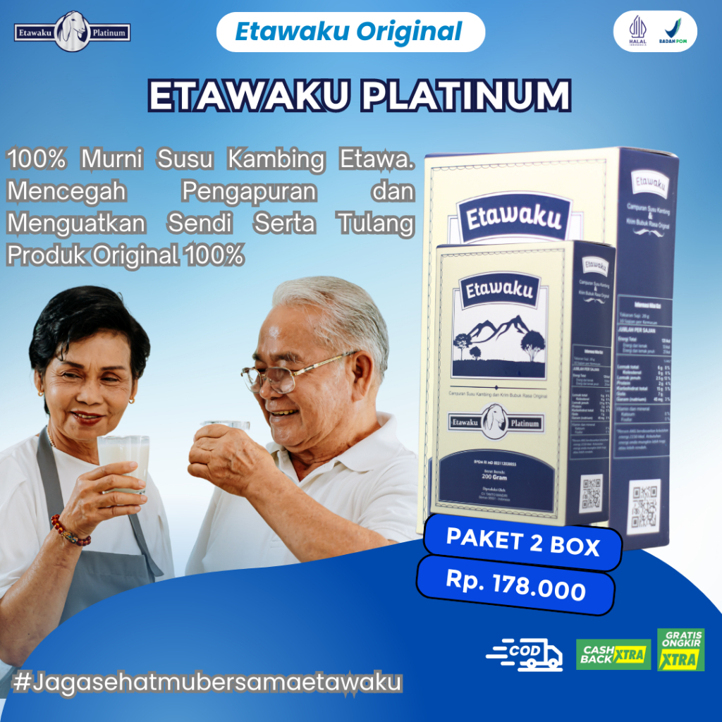 

Etawaku Susu Kambing Original Untuk Nyeri Tulang Sendi dan Pernafasan 2 Box