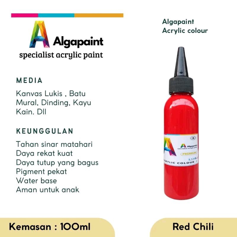 

Algapaint cat akrilik/cat lukis/cet mural/cat dinding/cat kayu/cat kain/cat sepatU