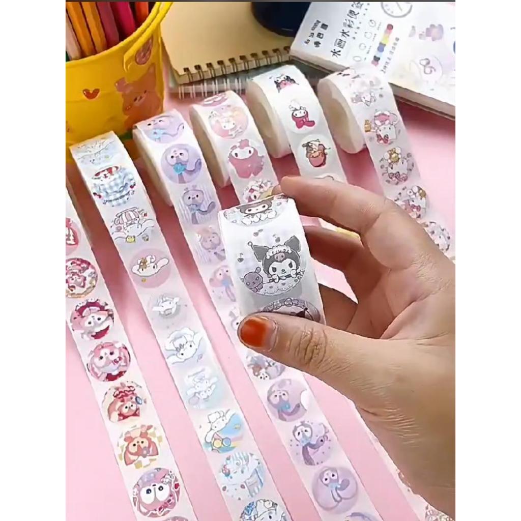 

Label stiker kartun lucu /stiker bulat inspirasional (1roll isi 500 sticker)