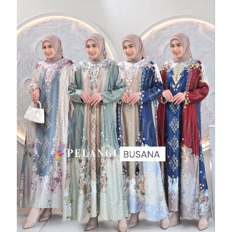 MEDINA •Gamis Abaya Jumbo Ld 130 -Gamis Pesta wanita Lebaran  Mewah Elegan