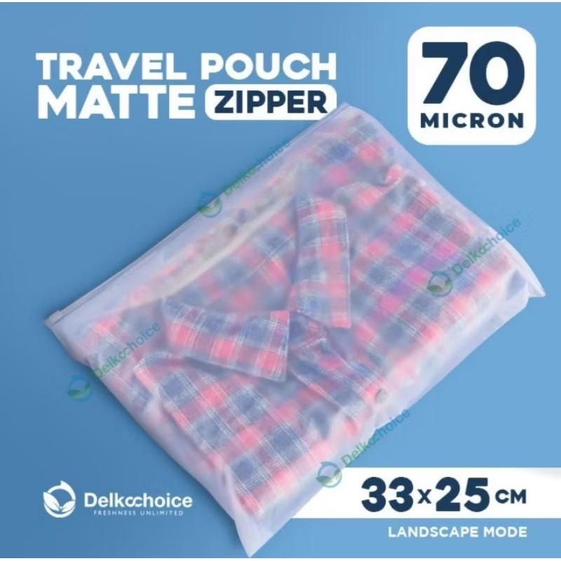 Zipper Travel Bag 33x25 / Travel Pouch Organizer Matte Ziplock Serbaguna Delkochoice