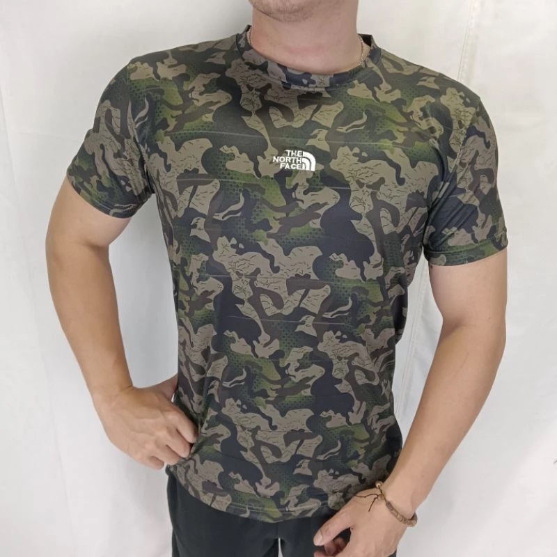 { BISA COD } Baju Training pria Olahraga polos army Lengan PENDEK