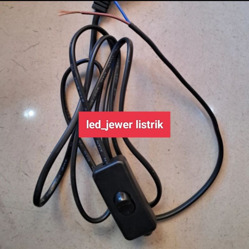 Kabel buntung + Steker dan saklar dimmer On Of