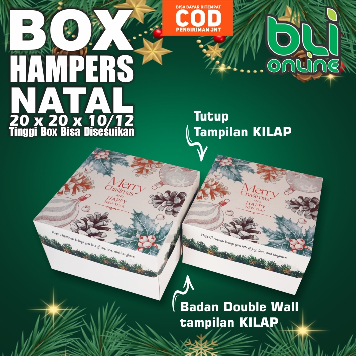 

Box Natal 20 x 20 x 10 / / Kotak Natal / Hampers Natal / Kardus Natal / Christmas Box / Dus Natal