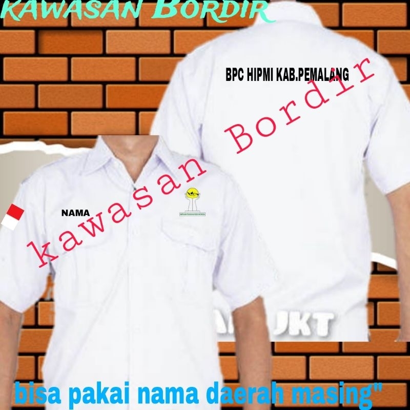 Terbaru kemeja HIPMI baju HIPMI pdh HIPMI seragam HIPMI bisa custom nama daerah masing" full bordir.