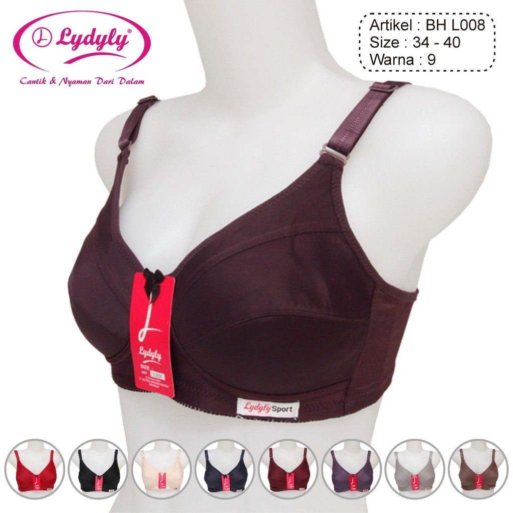 BH Lydyly L008 / BH Tanpa Busa / BH Tanpa Kawat / Sport Bra Lidily