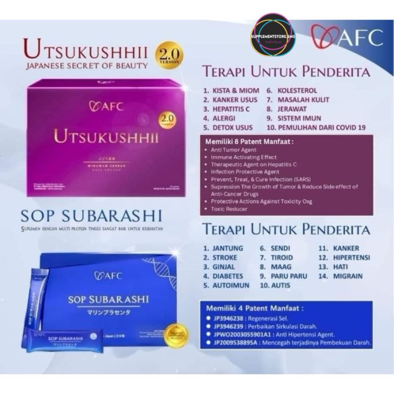 

(PROMO) 1 BOX SOP SUBARASHI UTSUKUSHHII GOLD HIKARI ORIGINAL AFC Japan Suplemen Jantung Stroke Diabetes Suba Utsu