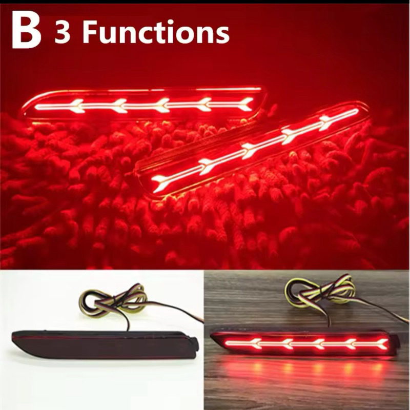 INNOVA 2008 2012 2014 LAMPU BUMPER BELAKANG REFLEKTOR MATA KUCING MOBIL MERAH LED INOVA